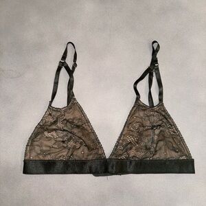 Urban Outfitters Dark Green Strappy Lace Bralette